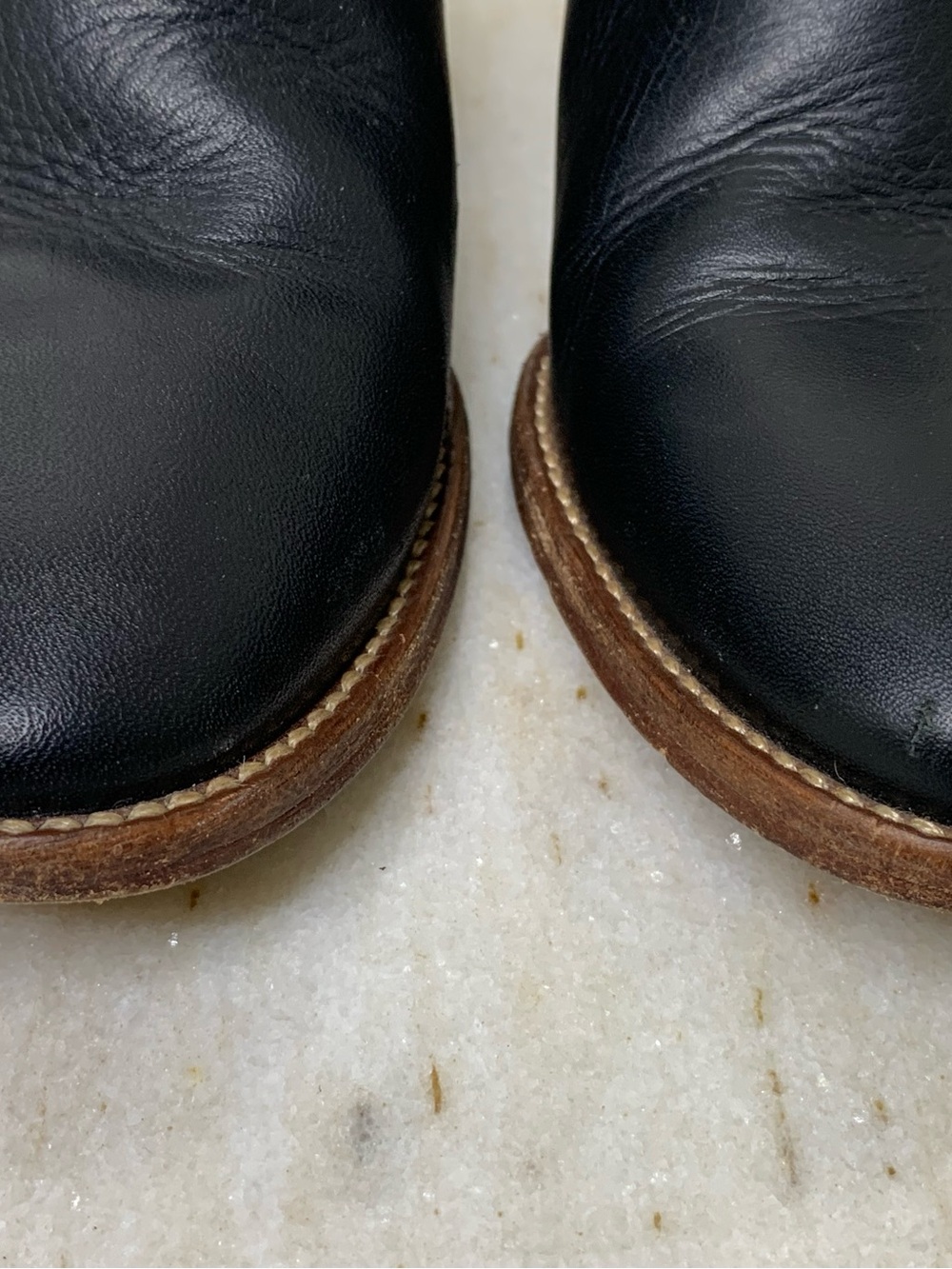 Madewell boot ankle “The Billie” black Leather style f5044 Stacked Sole - Picture 2 of 11